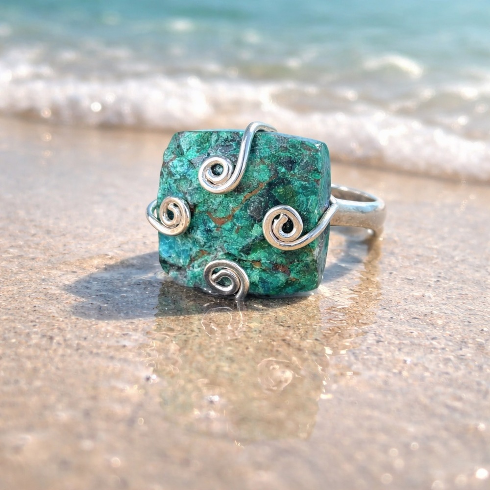 Natural Azurite Ring - Picture 6 of 14
